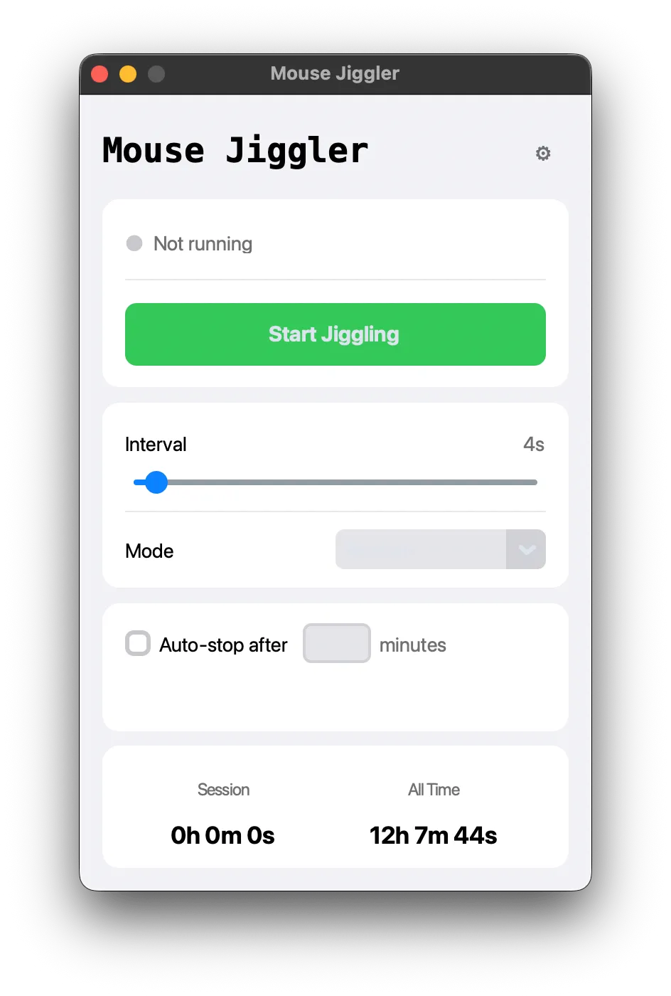 Mouse Jiggler light mode
